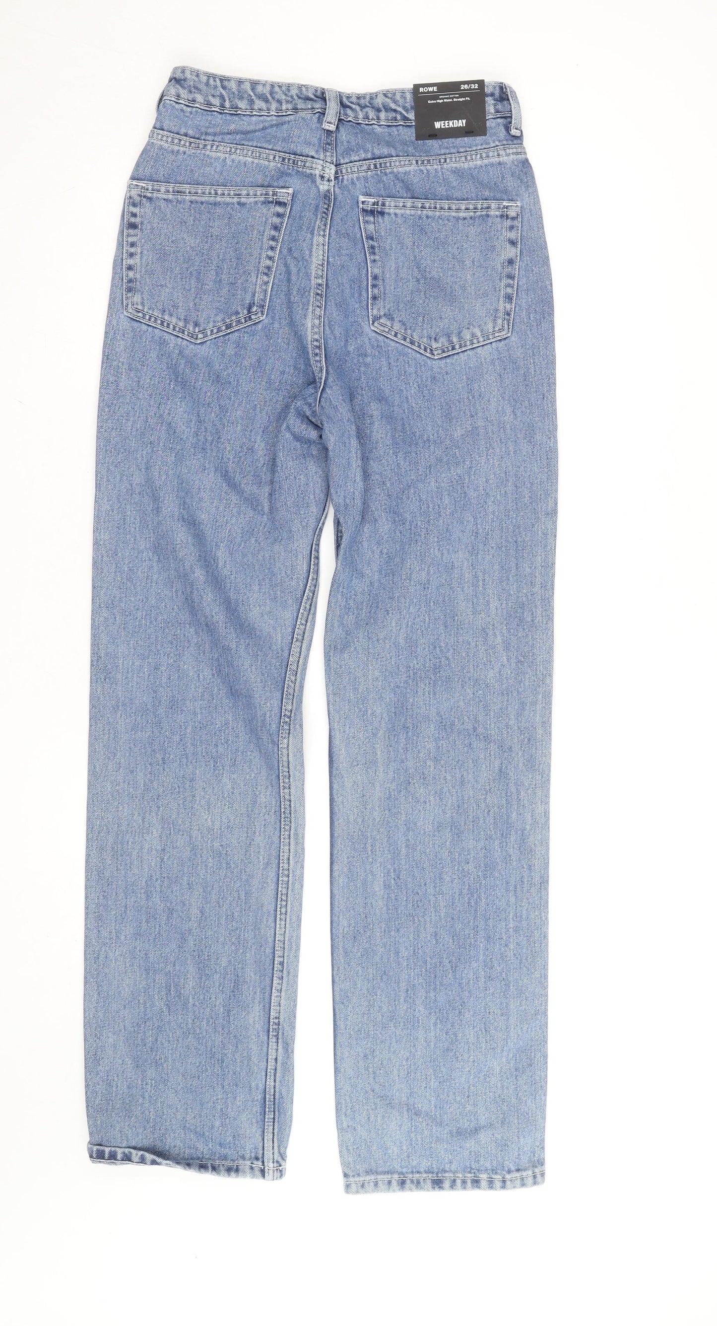 Weekday Women’s Blue Straight High Rise Organic Cotton Jeans Size 10