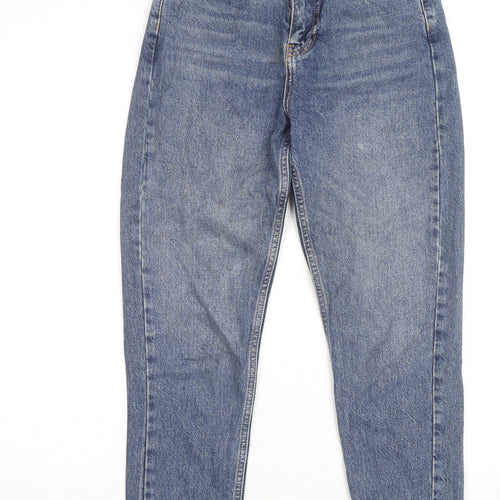 Topshop Women’s Blue Mom Jeans W25 L30 Denim High Rise 100% Cotton