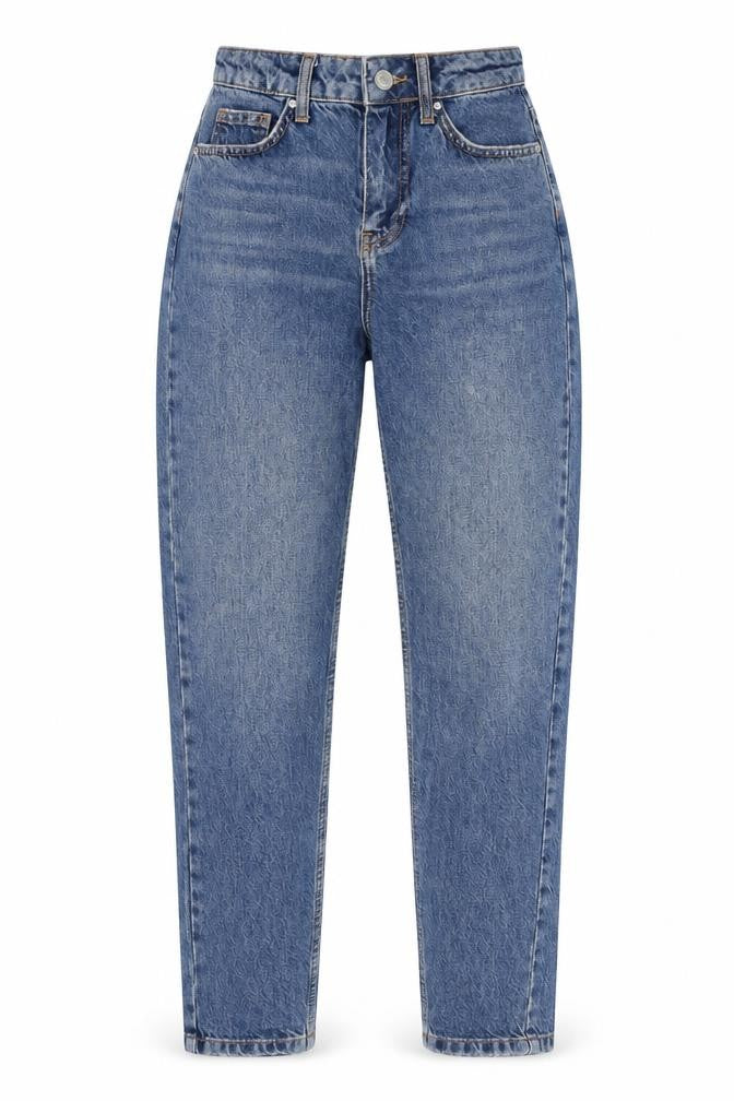 Topshop Women’s Blue Mom Jeans W25 L30 Denim High Rise 100% Cotton