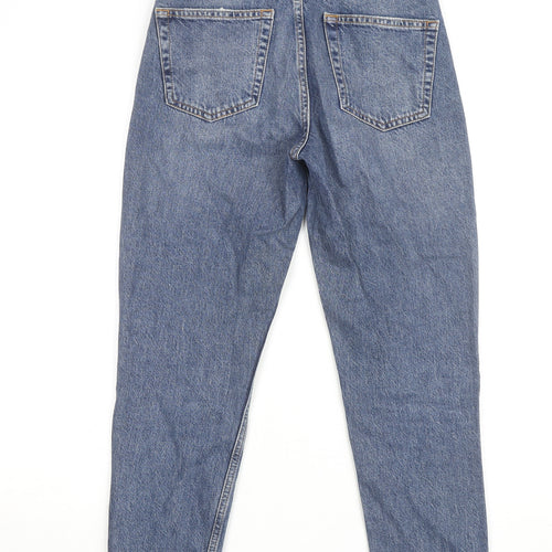 Topshop Women’s Blue Mom Jeans W25 L30 Denim High Rise 100% Cotton