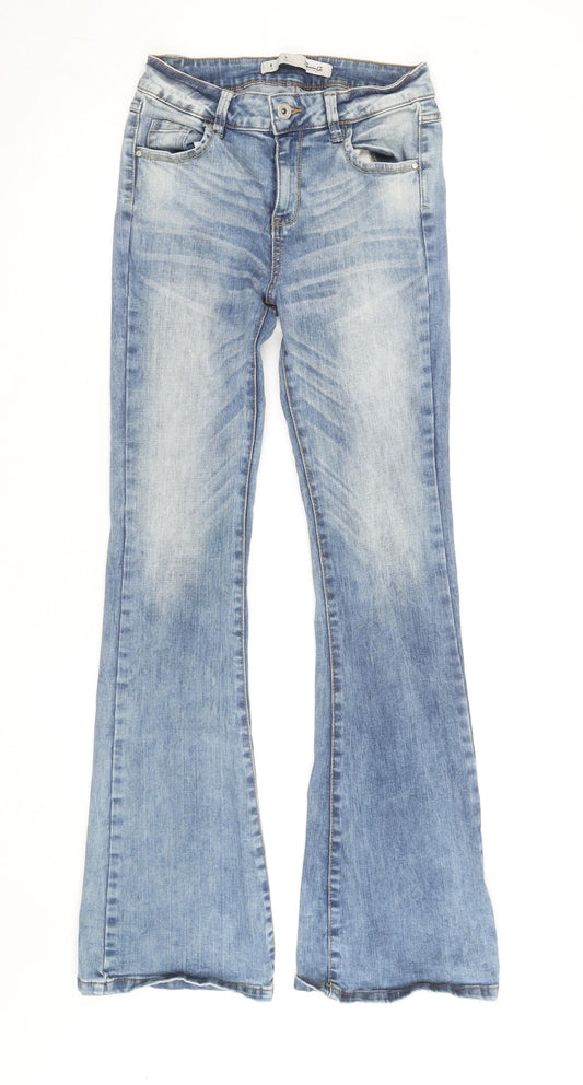 Denim Co. Womens Blue Bootcut Stretch Jeans Size 8 Regular