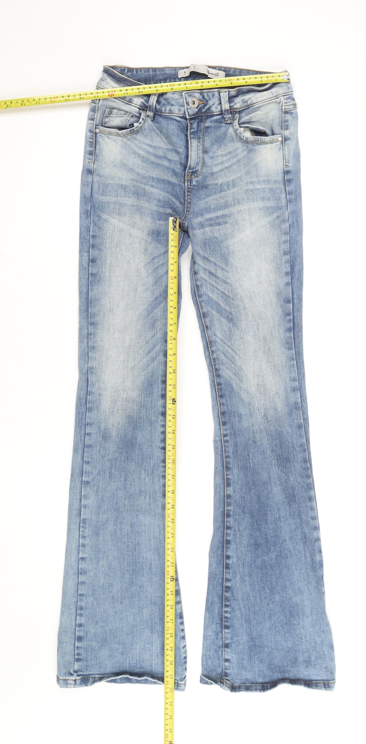 Denim Co. Womens Blue Bootcut Stretch Jeans Size 8 Regular