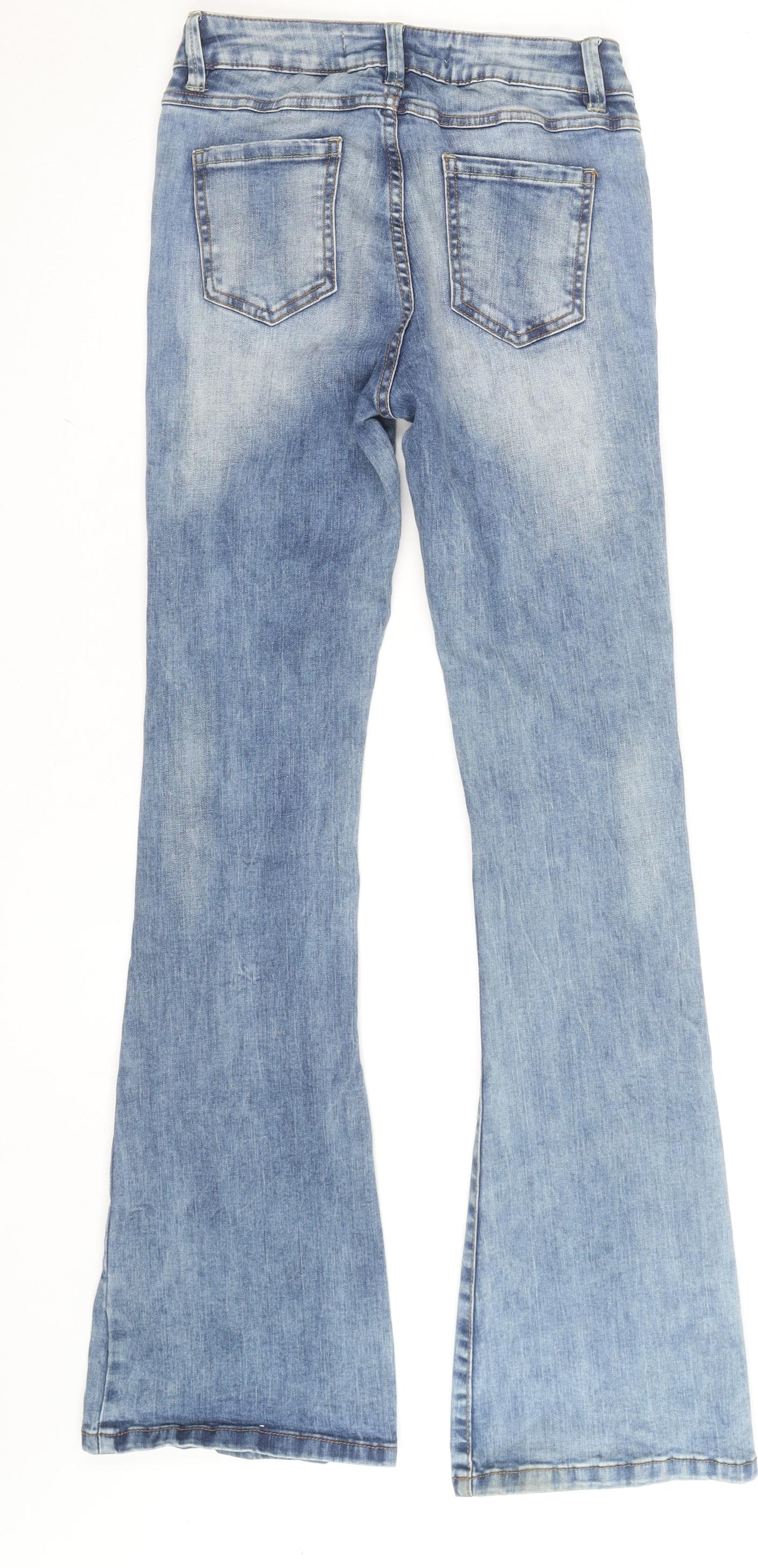 Denim Co. Womens Blue Bootcut Stretch Jeans Size 8 Regular