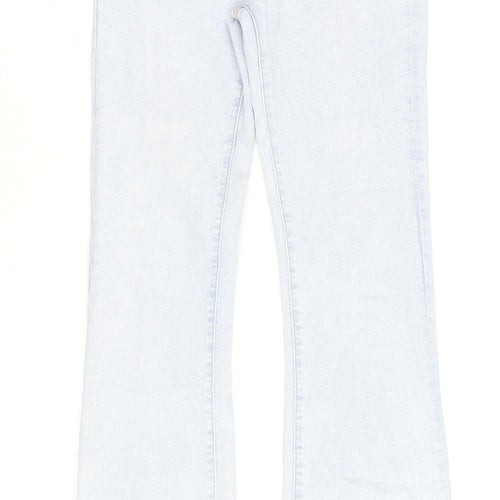 ZARA Women Blue High Rise Flared Denim Jeans Size 8