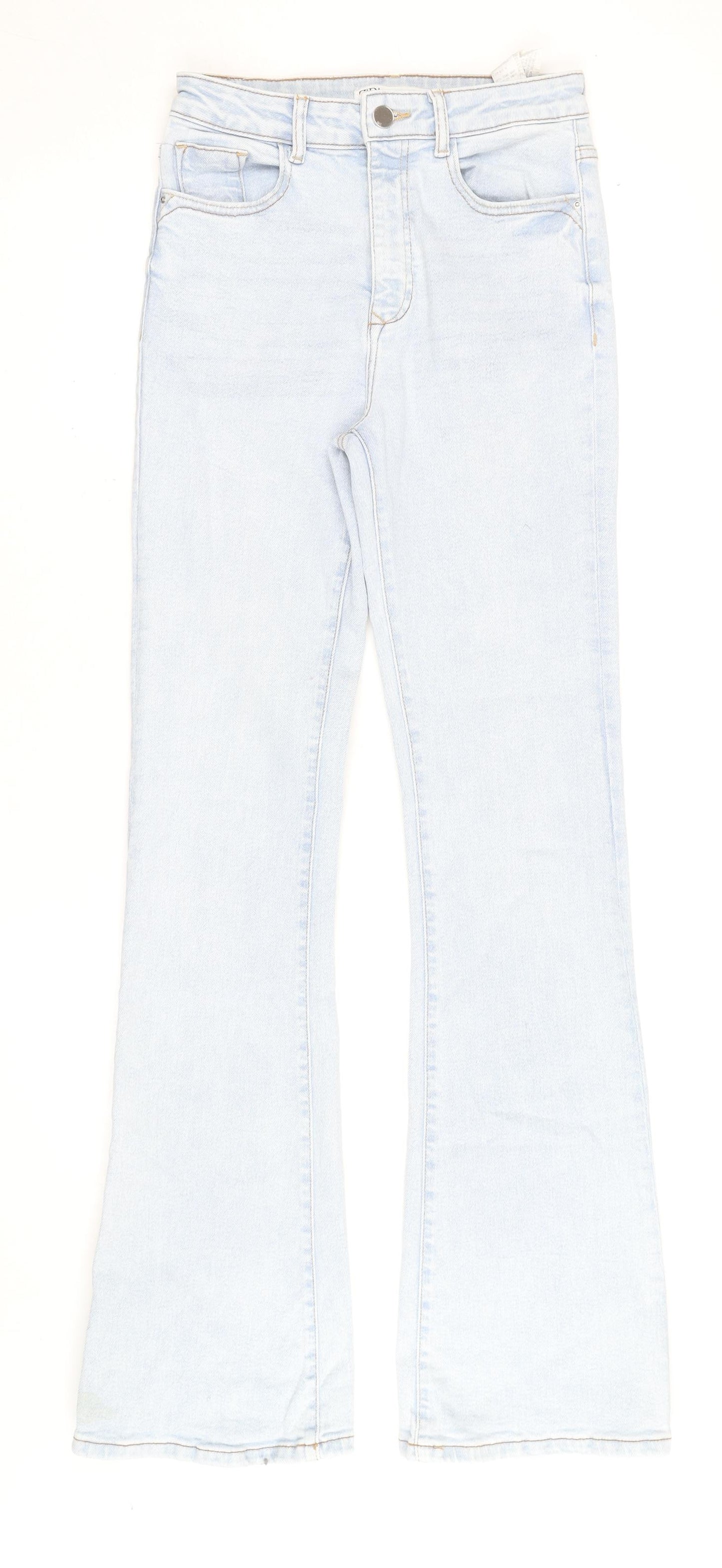ZARA Women Blue High Rise Flared Denim Jeans Size 8