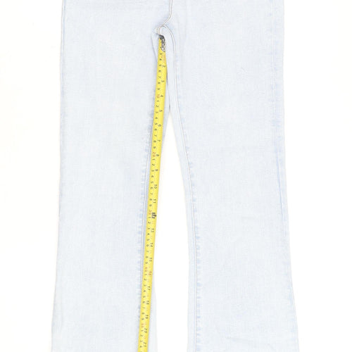 ZARA Women Blue High Rise Flared Denim Jeans Size 8