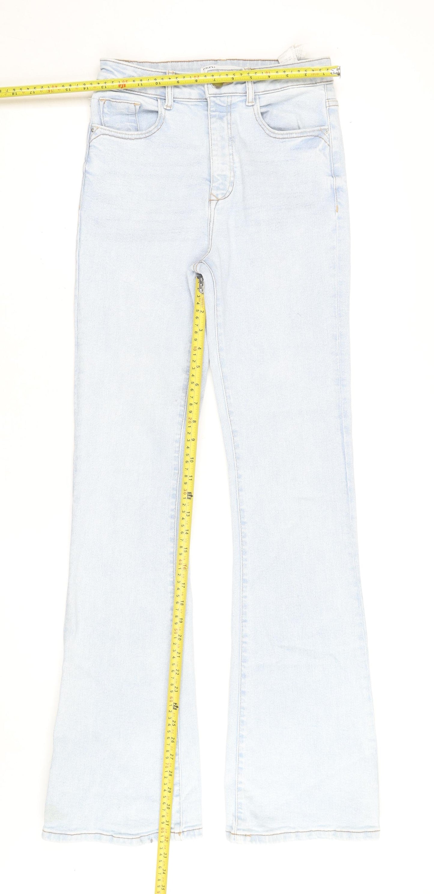 ZARA Women Blue High Rise Flared Denim Jeans Size 8