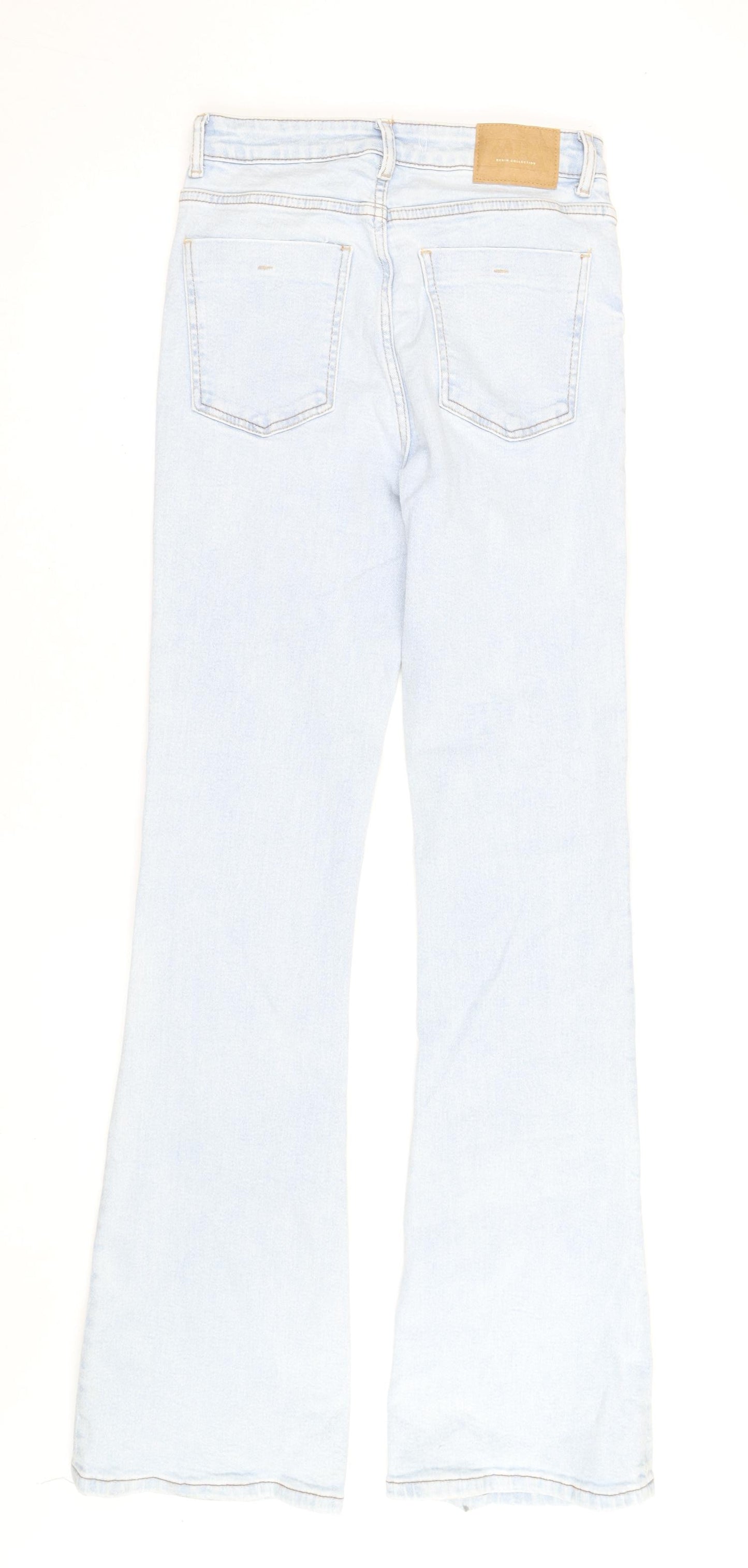 ZARA Women Blue High Rise Flared Denim Jeans Size 8