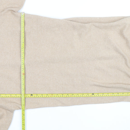 New Look Women Beige Roll Neck Long Sleeve Tunic Jumper Size M