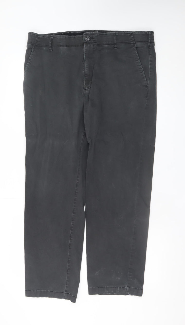 Lee Men's Black X-Treme Comfort Khaki Chino Trousers 40x30