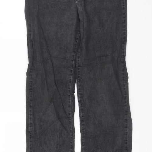 Lee Women's Black Relaxed Straight Leg Jeans Size 8 Long