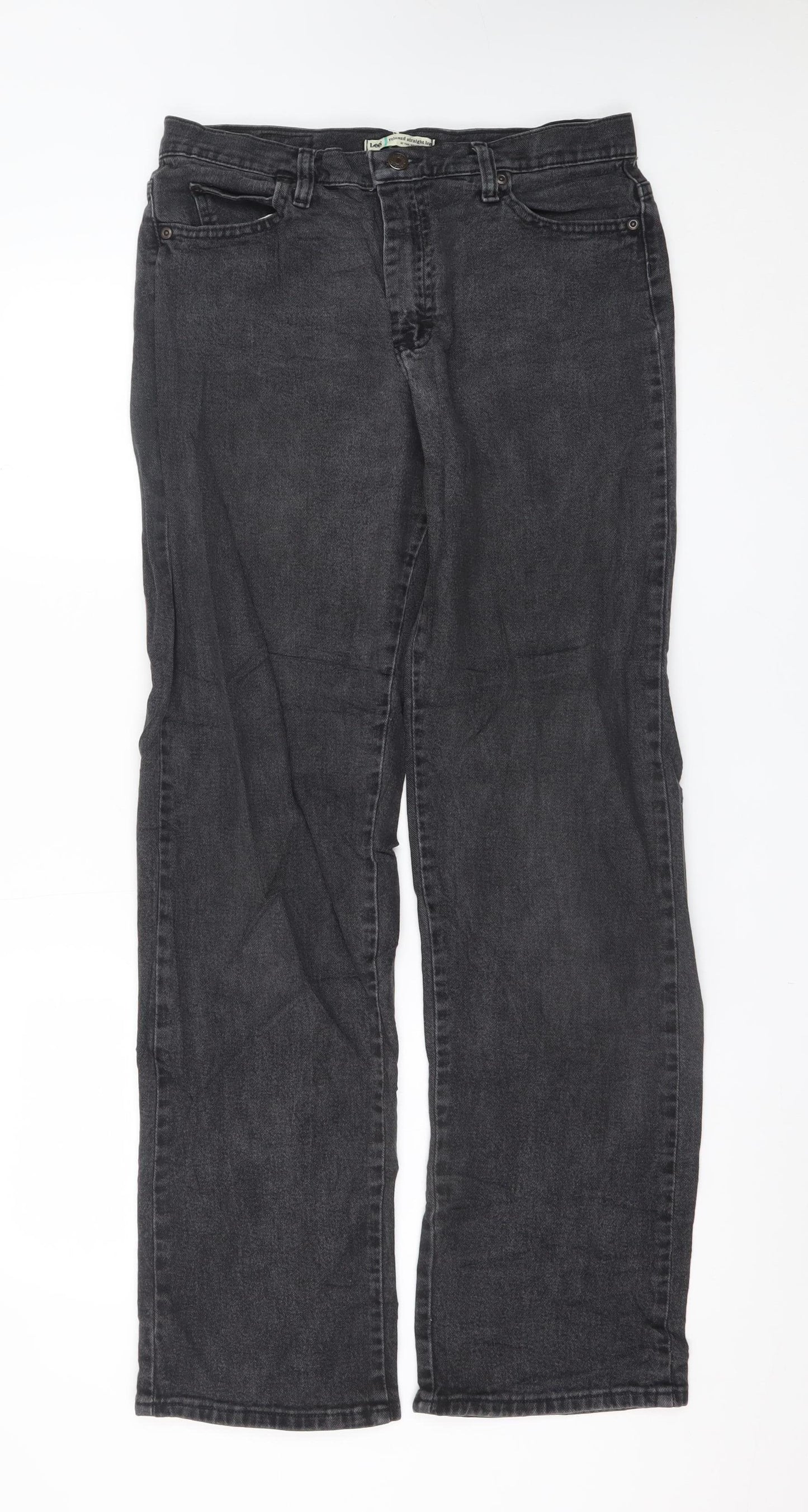Lee Women's Black Relaxed Straight Leg Jeans Size 8 Long