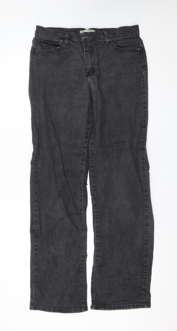 Lee Women's Black Relaxed Straight Leg Jeans Size 8 Long
