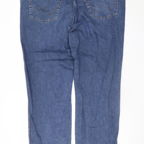 Wrangler Men's Blue Straight Regular Fit Jeans W44 L32