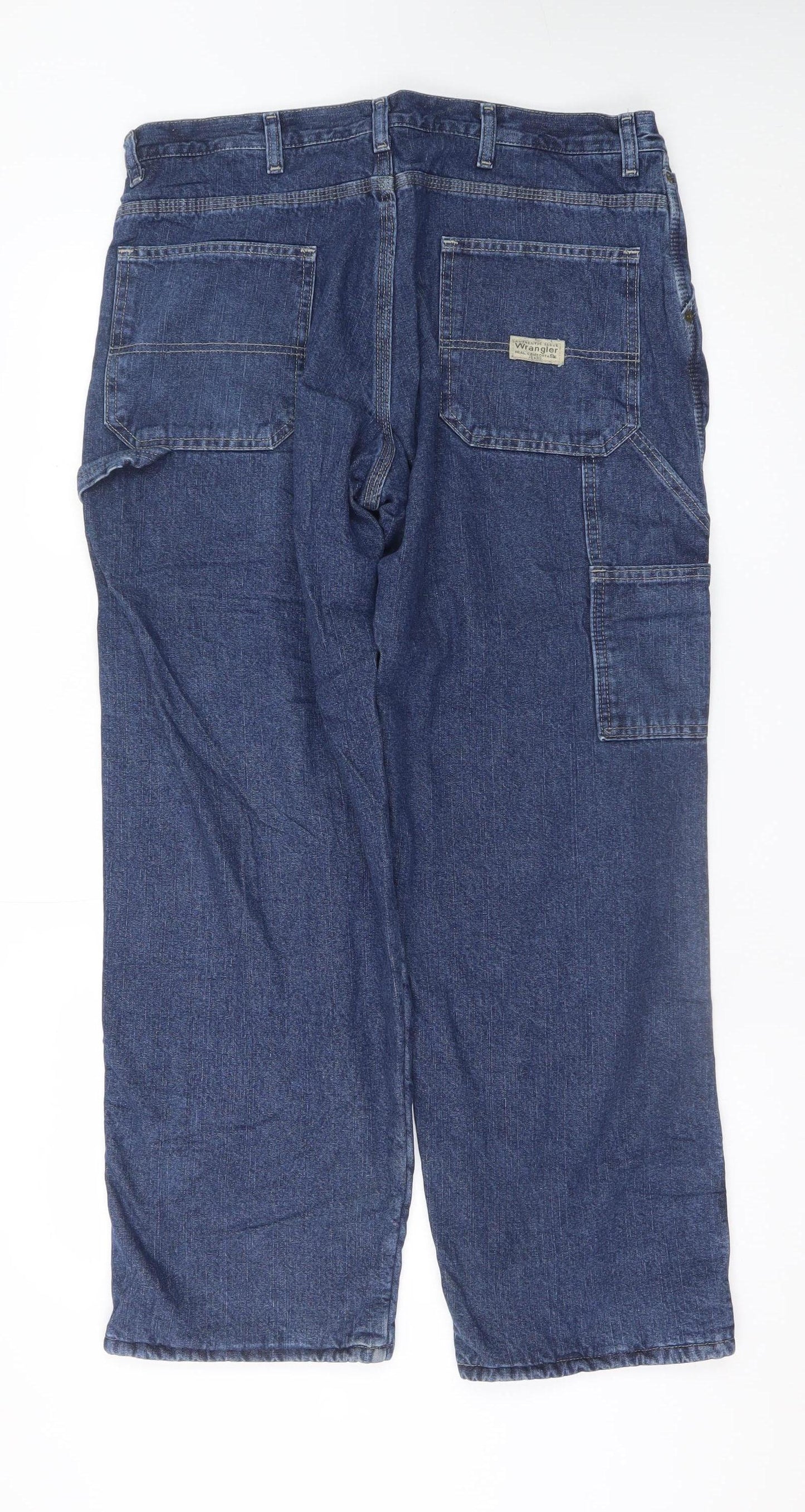 Wrangler Men's Blue 34x30 Regular Fit Straight Denim Jeans