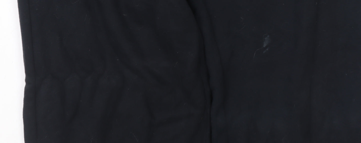 Puma Men's Black Fleece Sweatpants L Regular Fit Drawstring Trousers