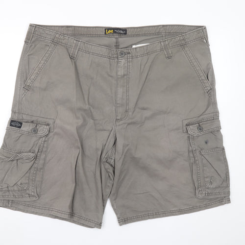 Lee Men's Grey Cotton Cargo Shorts Size 46 Regular Fit