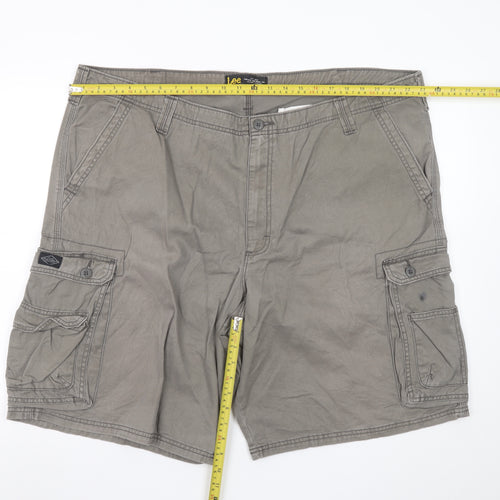 Lee Men's Grey Cotton Cargo Shorts Size 46 Regular Fit
