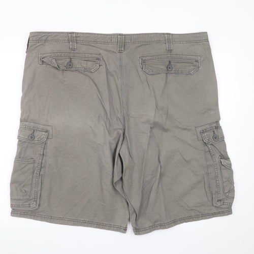 Lee Men's Grey Cotton Cargo Shorts Size 46 Regular Fit