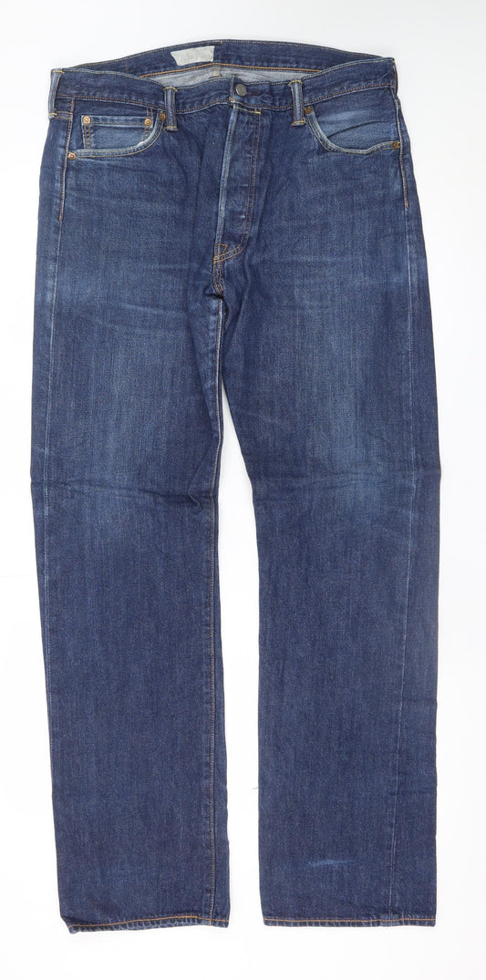 Levi's Men's Blue Straight Denim Jeans W36 L34 Classic Fit