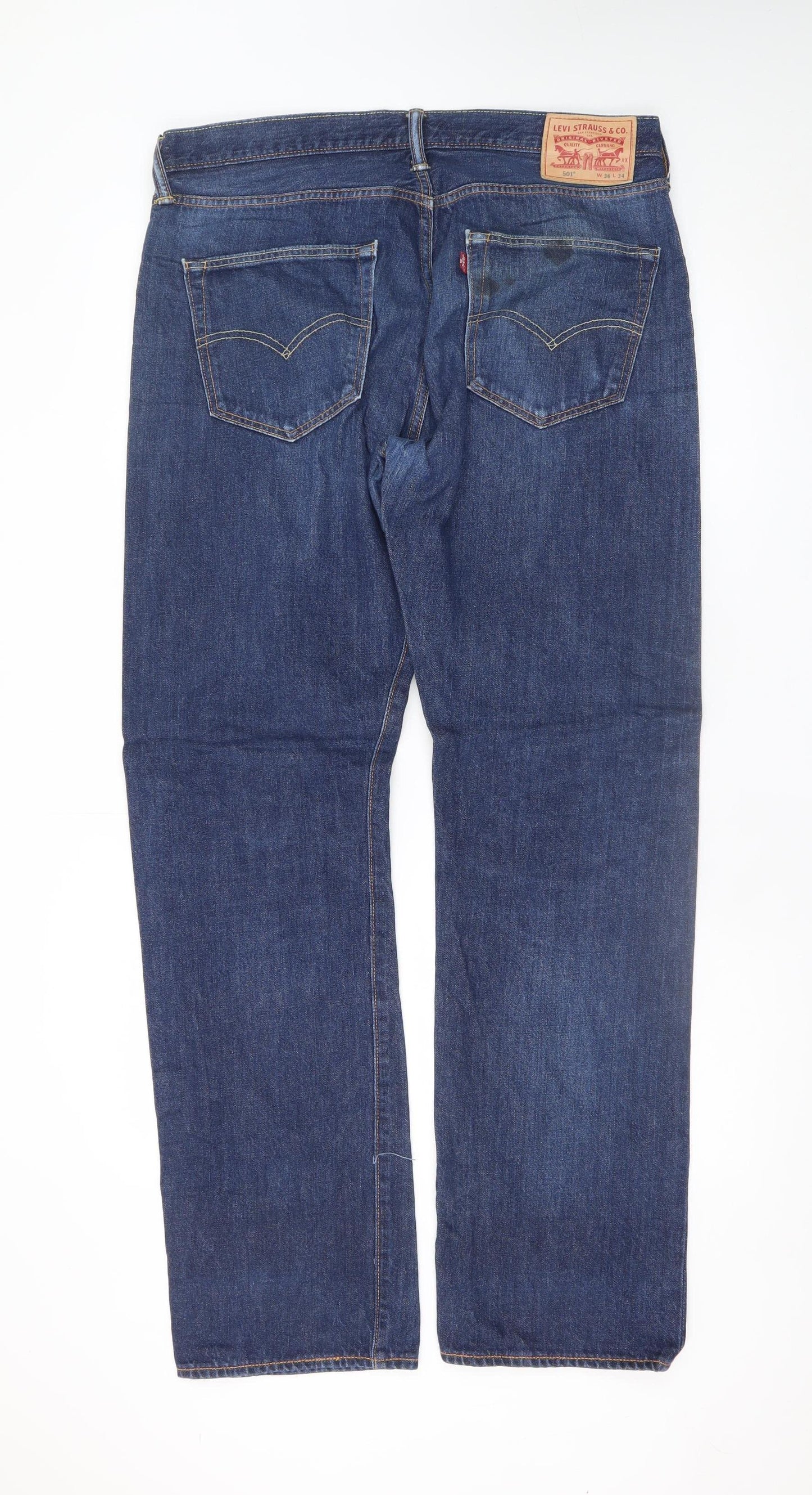 Levi's Men's Blue Straight Denim Jeans W36 L34 Classic Fit