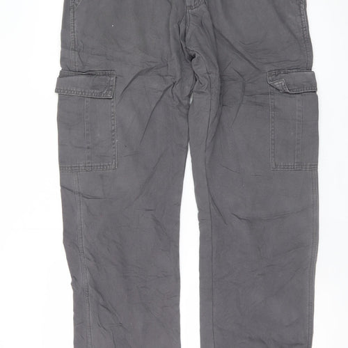 Wrangler Authentics Men's Grey Cargo Trousers 32x32 Cotton Regular Fit