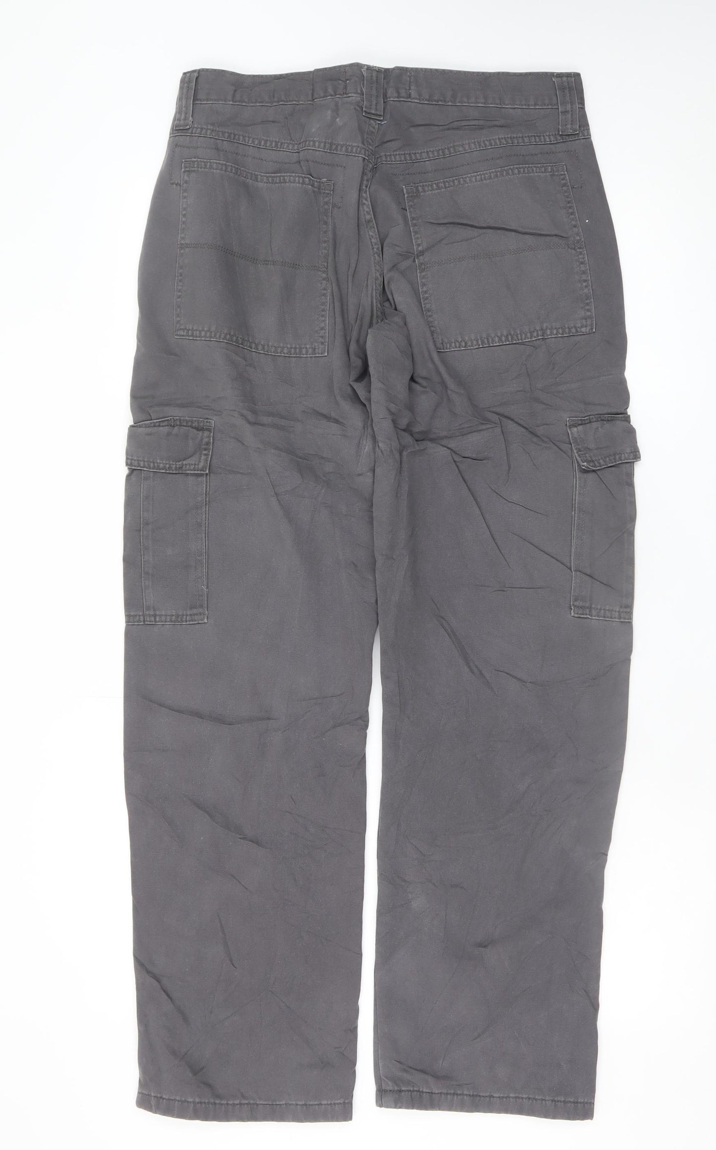 Wrangler Authentics Men's Grey Cargo Trousers 32x32 Cotton Regular Fit