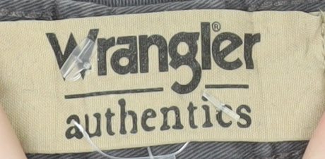 Wrangler Authentics Men's Grey Cargo Trousers 32x32 Cotton Regular Fit