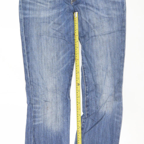 Lee Women’s Blue Marion Straight Jeans Size 16 Regular Stretch Denim