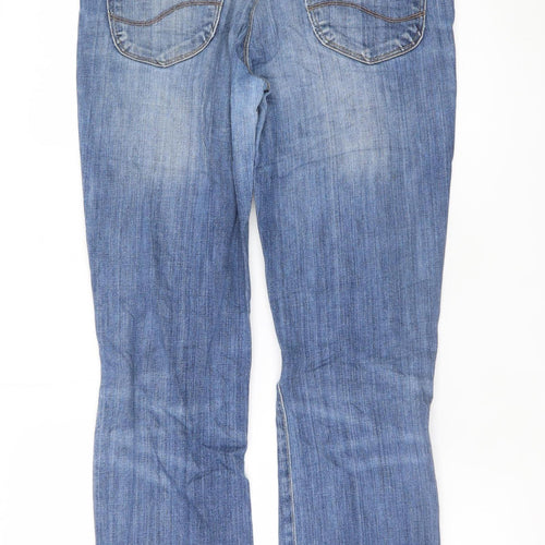Lee Women’s Blue Marion Straight Jeans Size 16 Regular Stretch Denim
