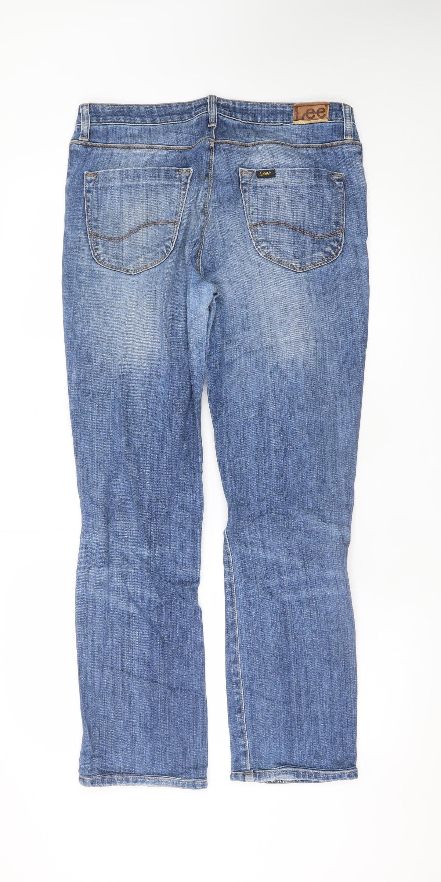 Lee Women’s Blue Marion Straight Jeans Size 16 Regular Stretch Denim