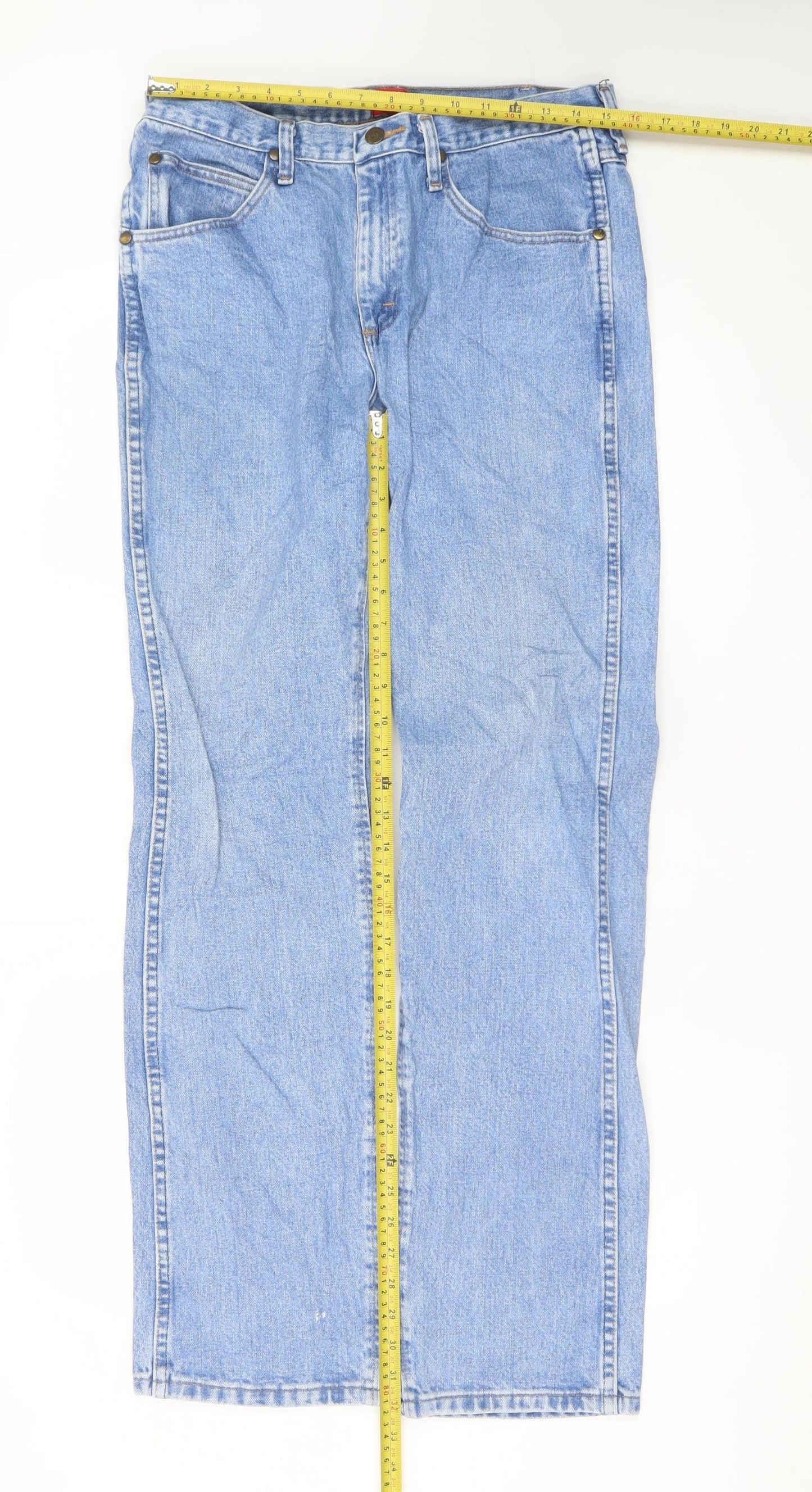 Wrangler Men's Blue Jeans 33x34 Slim Fit Straight Denim