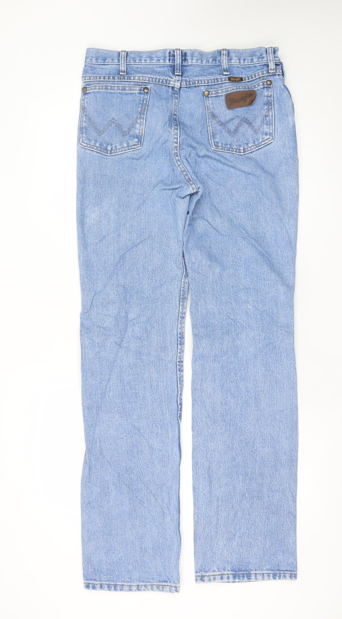 Wrangler Men's Blue Jeans 33x34 Slim Fit Straight Denim