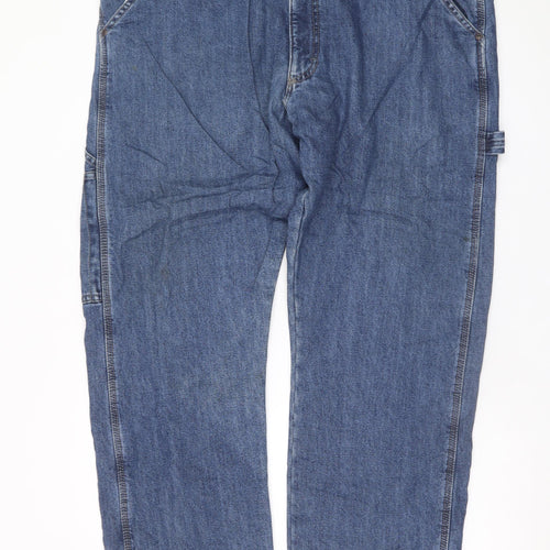 Wrangler Men's Blue 38x32 Relaxed Straight Denim Jeans