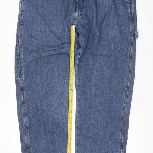 Wrangler Men's Blue 38x32 Relaxed Straight Denim Jeans