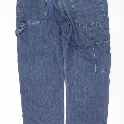 Wrangler Men's Blue 38x32 Relaxed Straight Denim Jeans