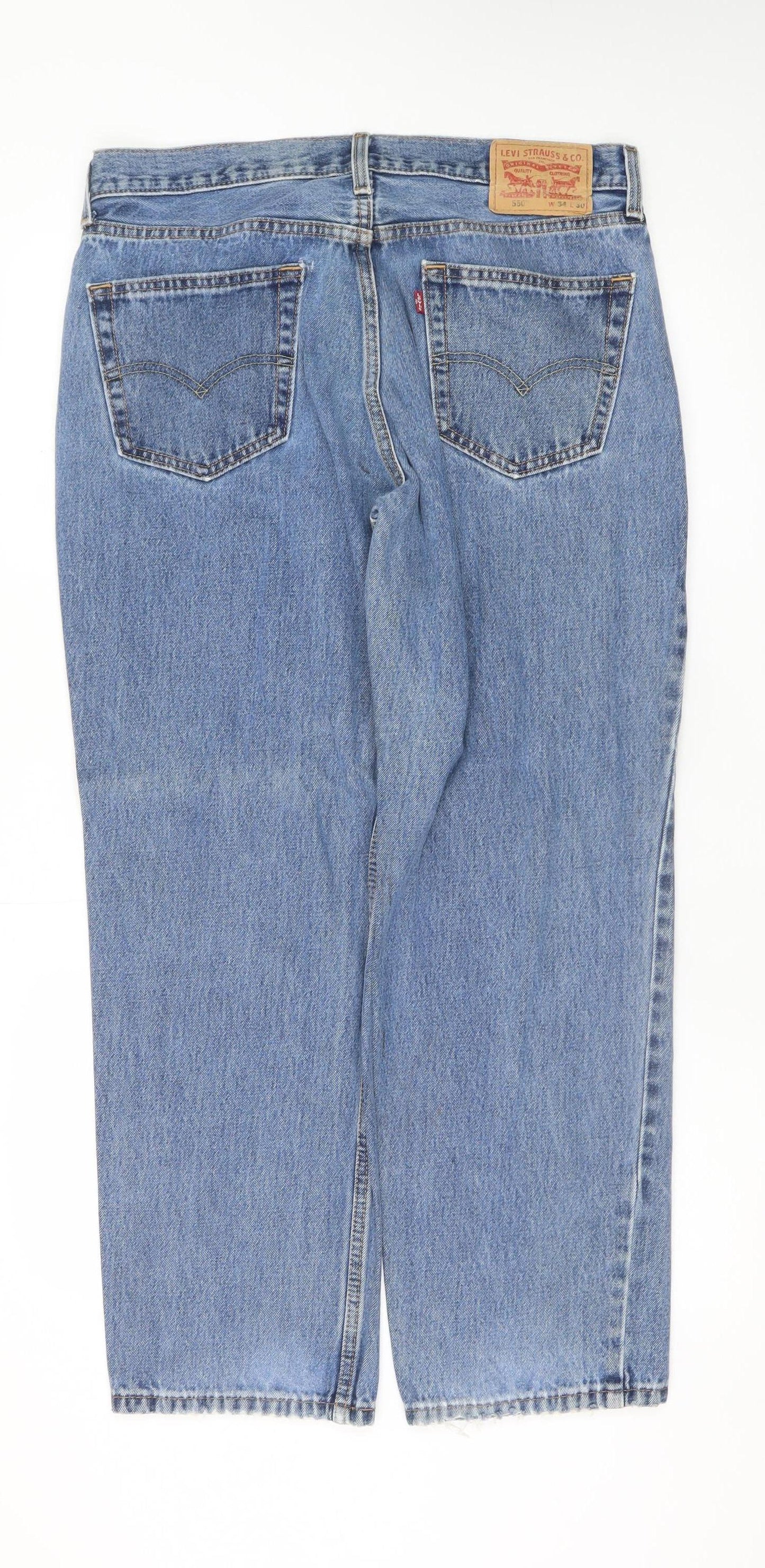 Levi's Men's Blue 34x30 Straight Fit Denim Jeans