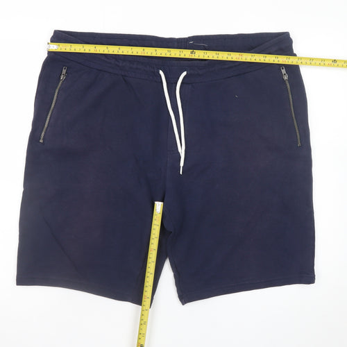 C&A The Basics Men's Blue XL Sweat Shorts with Zipped Pockets