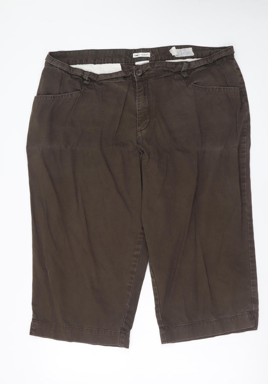 Lee Men's Brown Chino Shorts Size L Regular Fit Casual Cotton