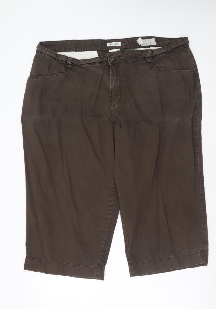 Lee Men's Brown Chino Shorts Size L Regular Fit Casual Cotton