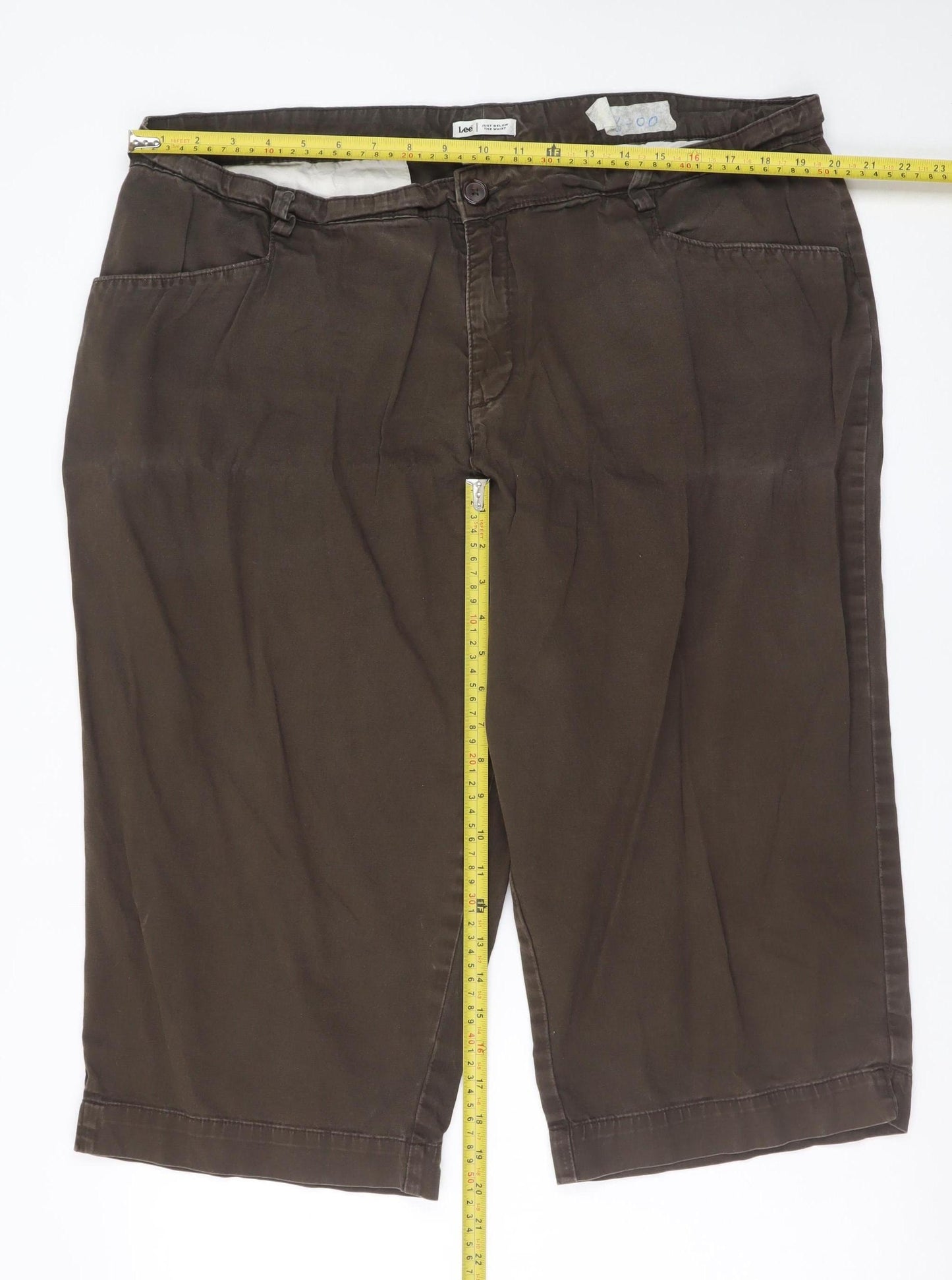 Lee Men's Brown Chino Shorts Size L Regular Fit Casual Cotton