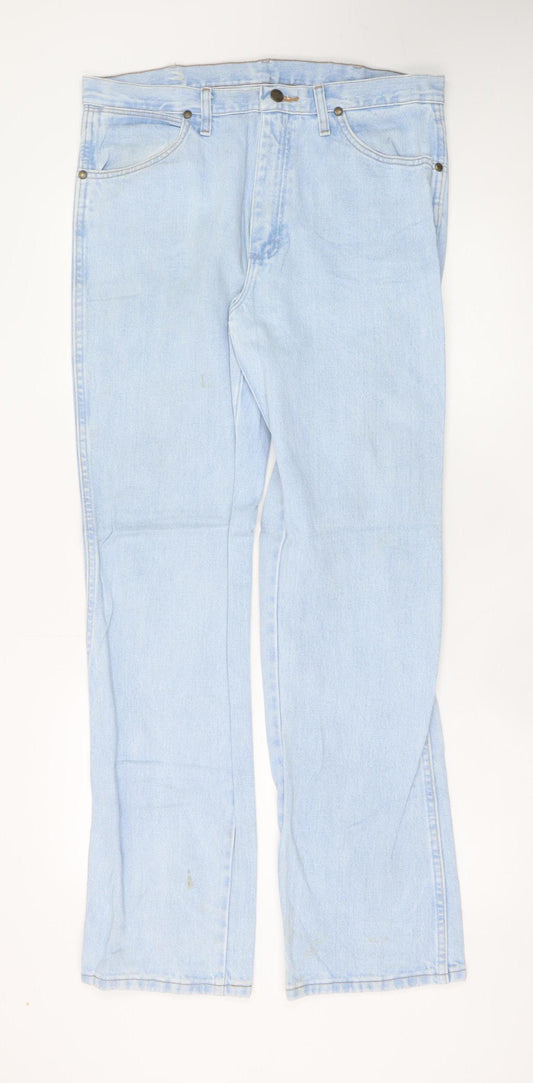 Wrangler Women Blue 16 Straight Leg Light Wash Denim Jeans