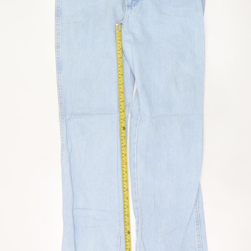 Wrangler Women Blue 16 Straight Leg Light Wash Denim Jeans