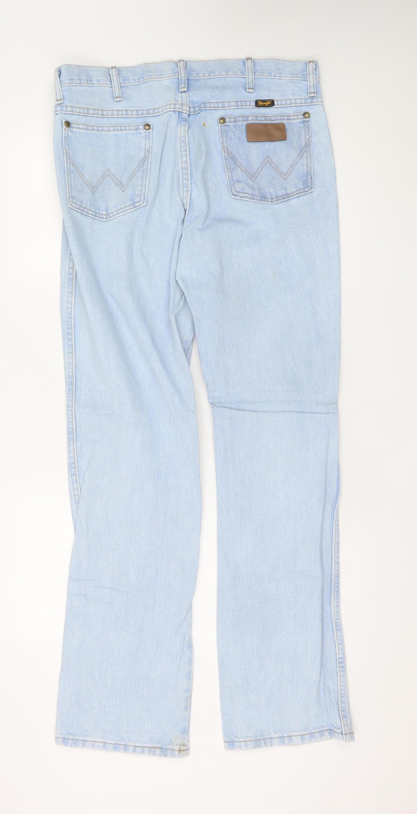 Wrangler Women Blue 16 Straight Leg Light Wash Denim Jeans