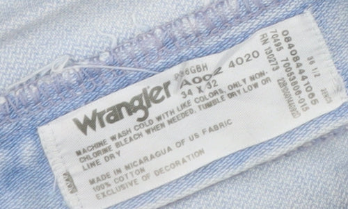 Wrangler Women Blue 16 Straight Leg Light Wash Denim Jeans