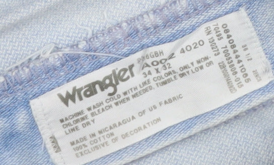 Wrangler Women Blue 16 Straight Leg Light Wash Denim Jeans