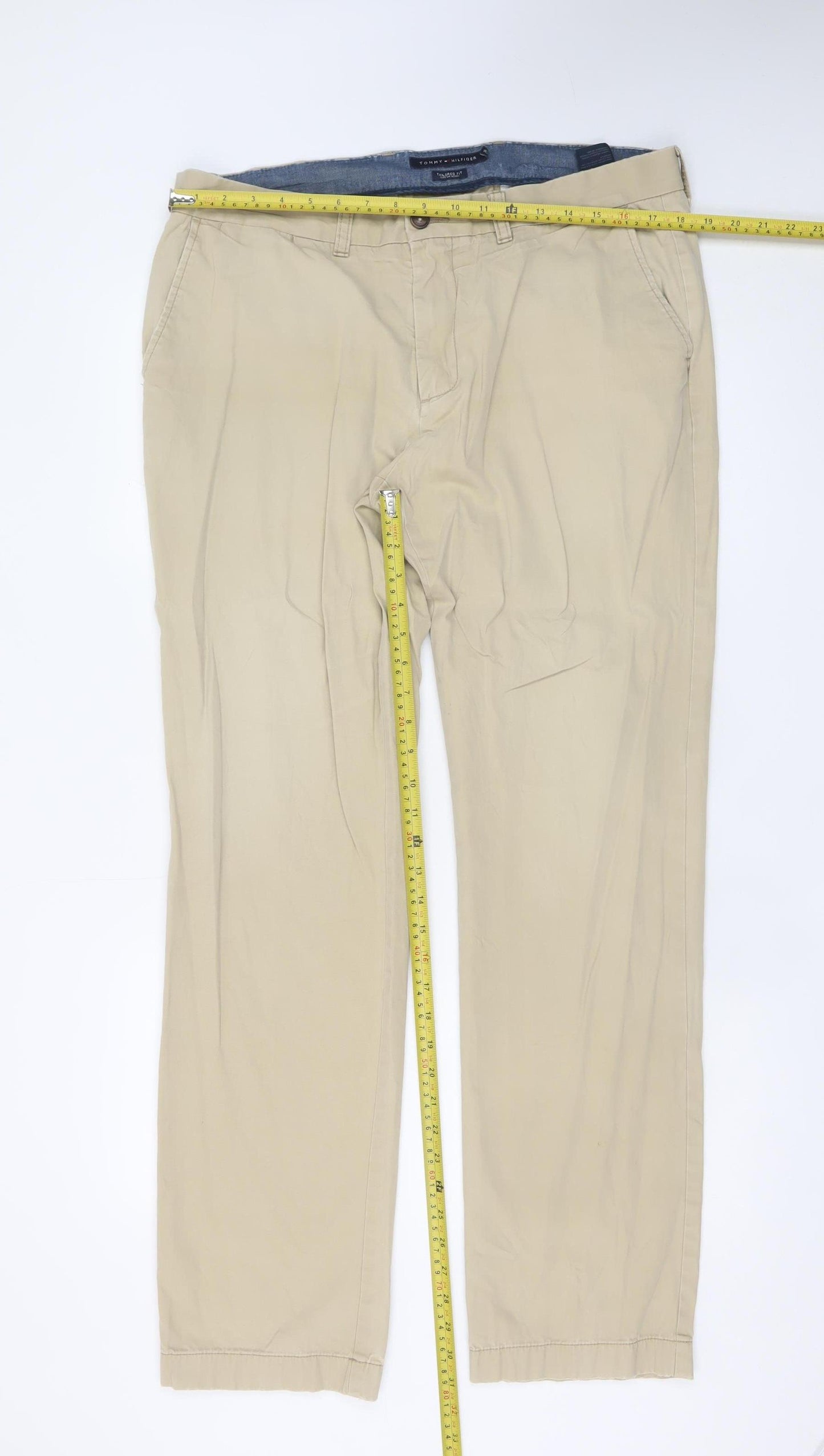 Tommy Hilfiger Men’s Beige Chino Trousers 36/34 Classic Fit