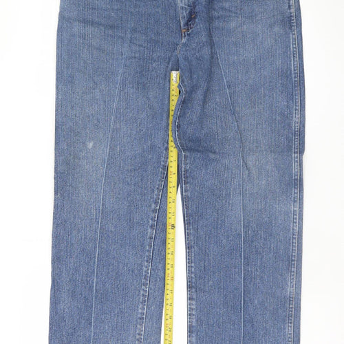 Wrangler Men's Blue Straight Leg Comfort Fit Jeans 35W 30L