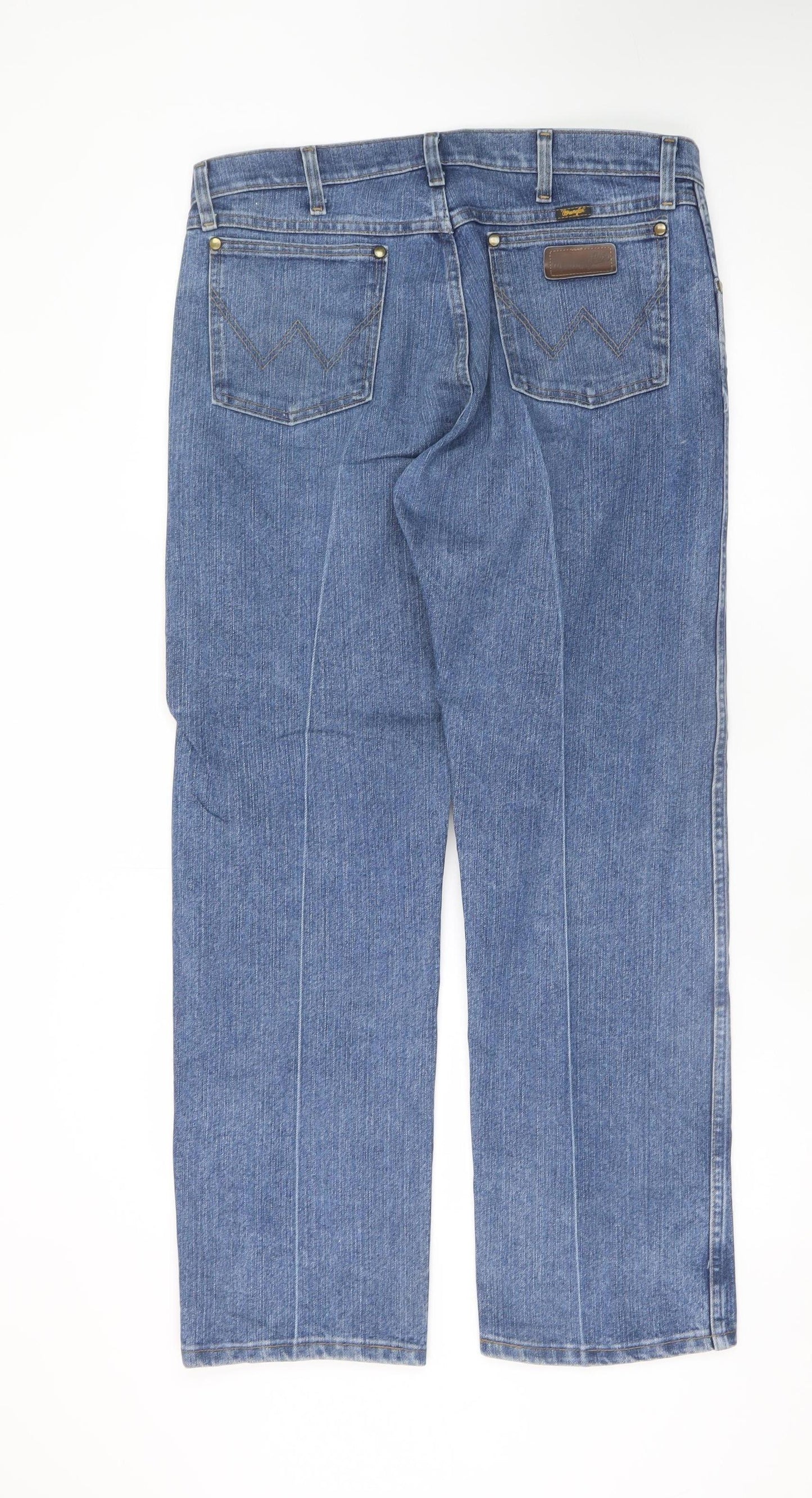 Wrangler Men's Blue Straight Leg Comfort Fit Jeans 35W 30L