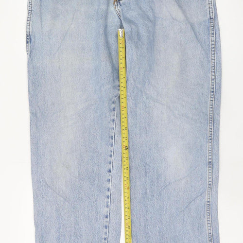 Wrangler Men's Blue Light Wash Straight Jeans 36x32 Classic Denim